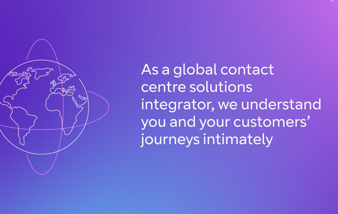 Screenshot of BT's video animation focusing on BT being a global contact centre solutions integrator
